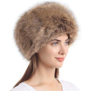 sy soul young Women's Winter Faux Fur Cossak Russian Style Hat Warm Cap